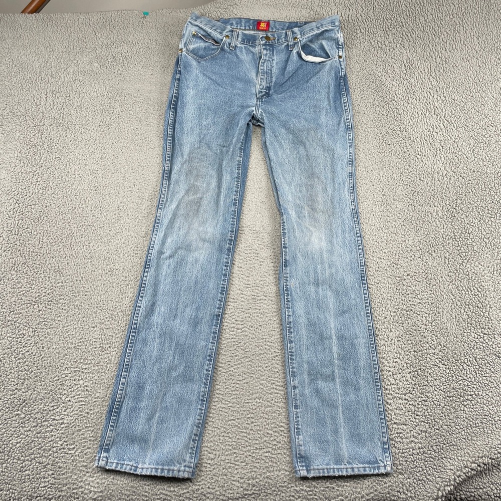 Wrangler Jeans Mens 36x38 Blue 36MWZ Slim Fit Cowboy Cut Light Wash Denim